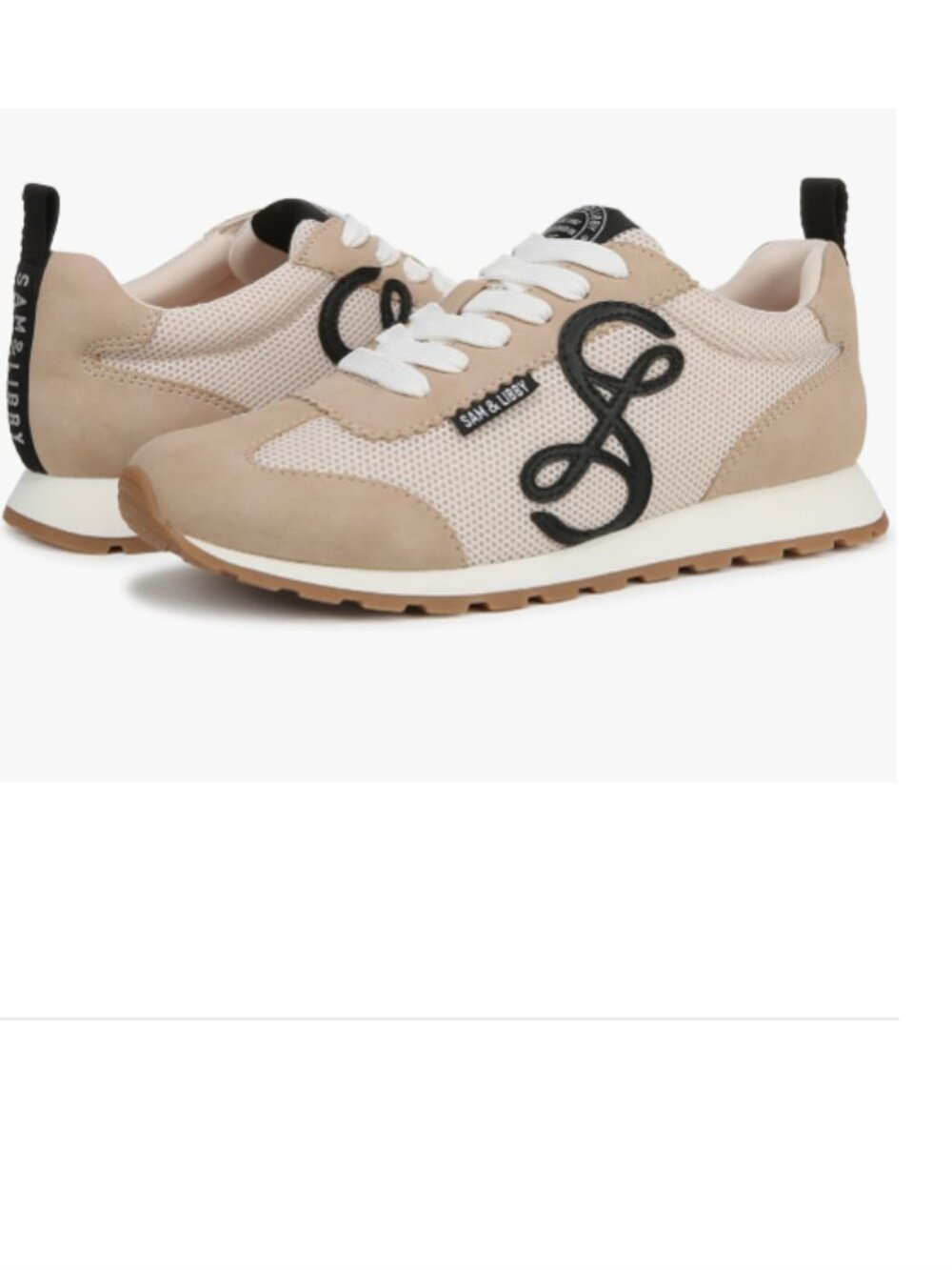 ✨🤎 Sam & Libby Rowen Sneakers – Beige Retro Lace-Up Sneakers - Size 9.5🤎✨